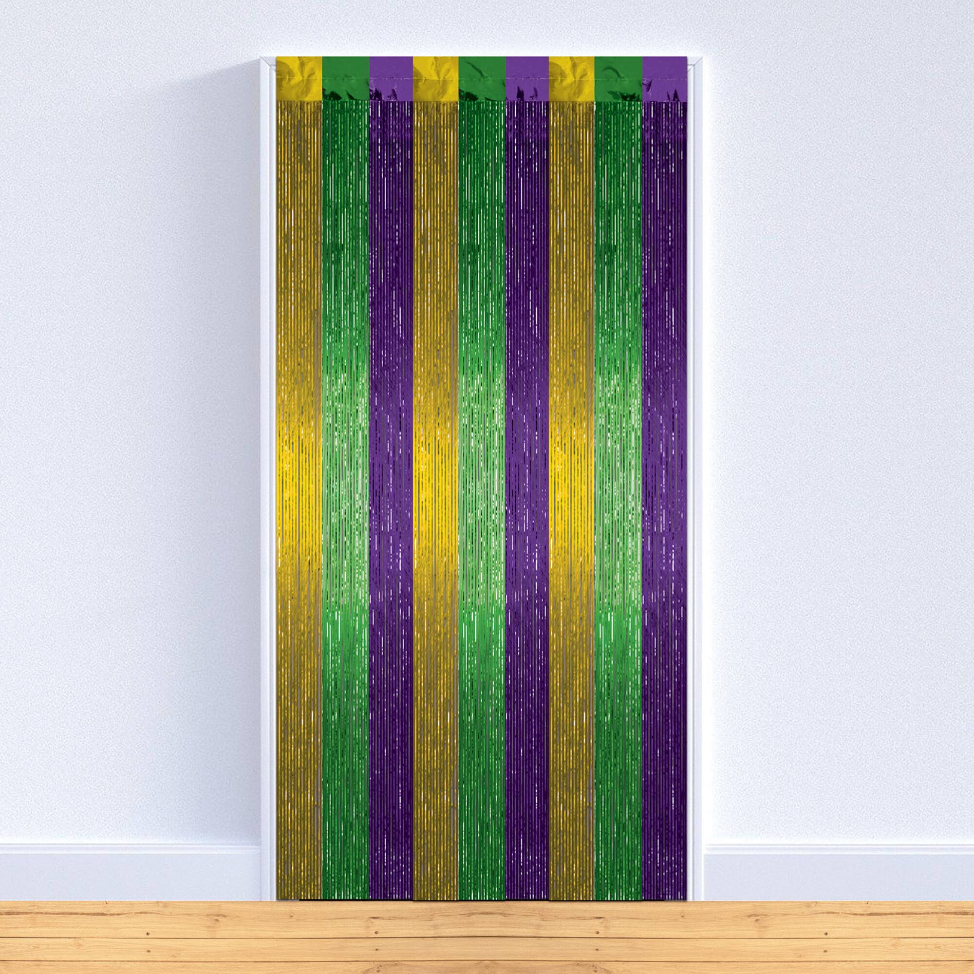 Beistle 8ft. x 3ft. Mardi Gras 1-Ply Gleam 'N Curtain
